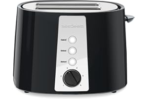 SEEDEEM Toaster 2 Slice, Extra Wide Slot Toaster, 6 Shade Settings, Bread Toaster with Cancel, Defrost, Reheat Function, Extra Wide Slots for Waffle or Bagel, Removable Crumb Tray, 750W, Classic Black