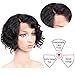 WIGNEE Short Bob Lace Front Curly Wigs 100% Brazilian Human Hair Side Part Fashion Glueless Natural Wave Lace Wigs (Lace front short curly bob)