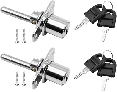 ZHIQIN Drawer Lock with Key 16 mm 61 mm for Furniture Cabinet Filing Silver