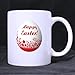 Easter Egg Pattern Happy Easter Fonts Floral Custom Morphing Coffee Mug Tea Cup 11 OZ Office Home Cup (Printed on two sides)