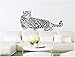 Large Wild Animal Lazily Tiger Tail up Lying Lefr Face Wall Decal Stickers Decoration Decorative Mural Vinyl 100cm Wide X 40cm High Black Color