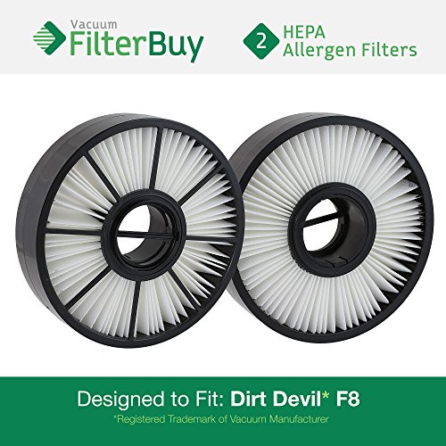 Buy 2 FilterBuy Dirt Devil F8 (F8) HEPA Replacement Filters, Part