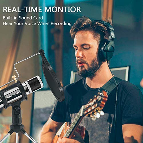 ZealSound USB Microphone, Metal Condenser Recording Microphone for