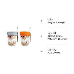 SMARCH Overnight Oats Jars with Lid and Spoon Set