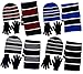 Boy's 3 Piece Knit Hat, Scarf & Gloves Set (Black-Royal Blue)