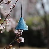 Oavand Japanese Fireworks Wind Chimes for Outside, Iwachu Cast Iron Bless Temple Wind Bell Memorial and Sympathy Small Wind Chimes Indoor Good for Luck Garden Bell, Patio, Balcony