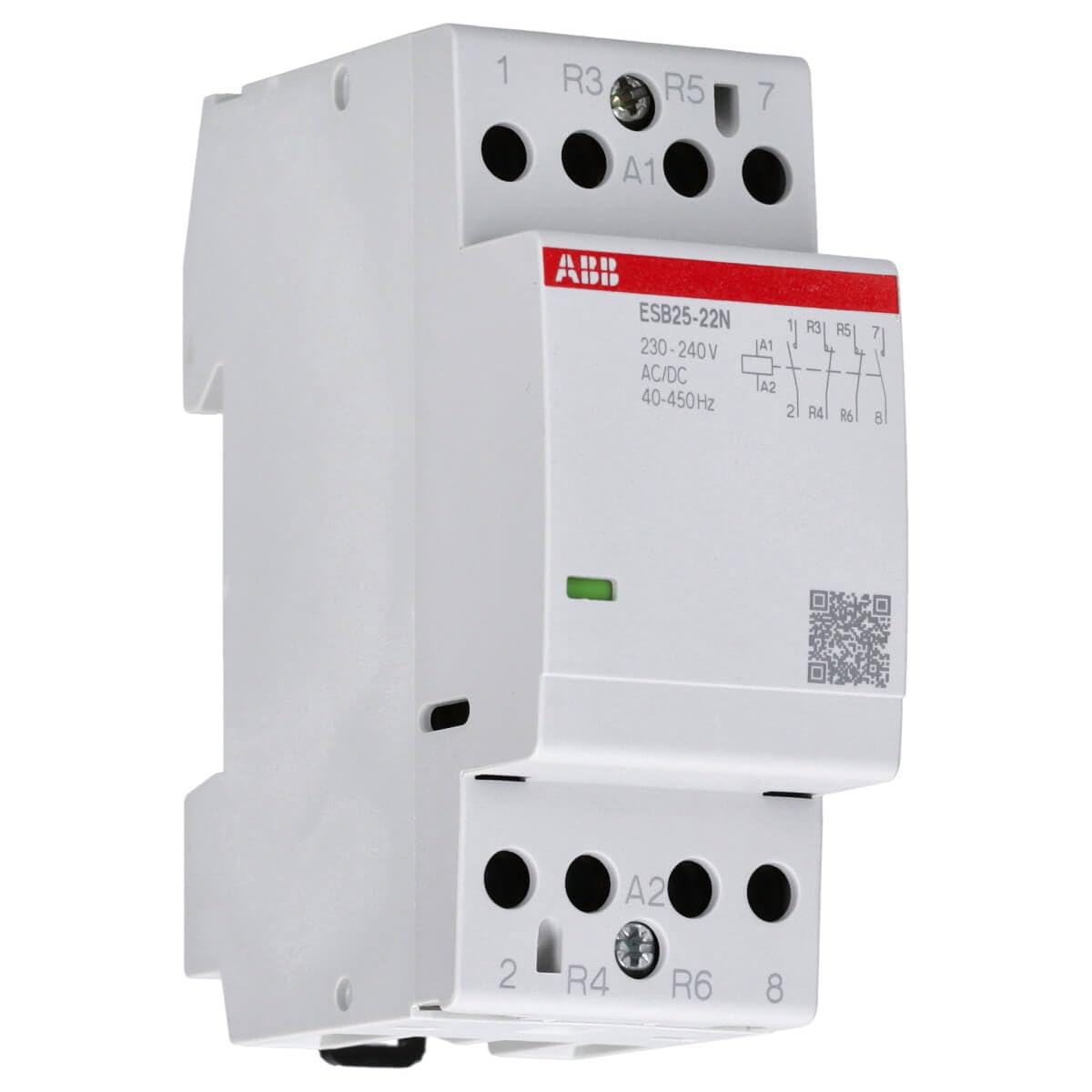 ABB ESB25-22N-06 Installation Contactor for Distribution Board, 4 Pole, 25 Amp, 220/400V DC/AC (ABB1SAE231111R0622)