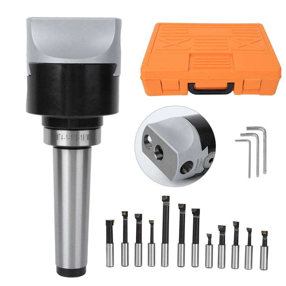 Boring Head SET,13 Pcs Carbon Steel R8 Shank Holder Boring Head Set F1