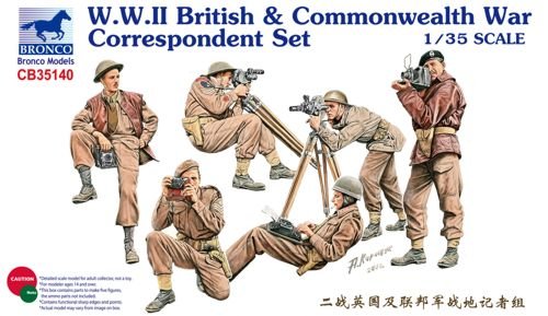 Bronco BNC35140 1:35 WWII British & Commonwealth War Correspondent Set (6 Figures + Equipment) MODEL KIT