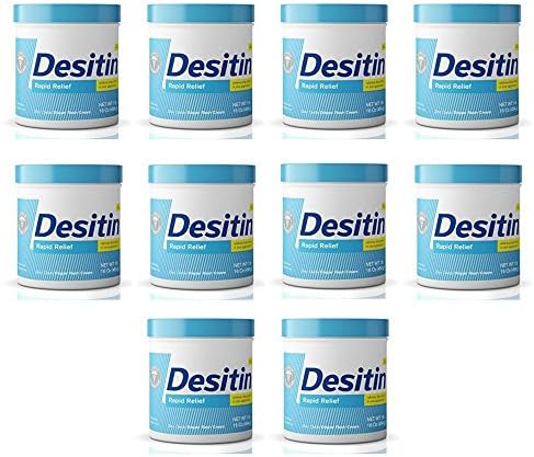 Desitin Rapid Relief Diaper Rash Remedy, Fragrance-Free Cream (10 Pack)