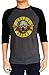 Guns N Roses GNR Distressed Logo Baseball Tee Raglan 3/4 Sleeve T Shirt