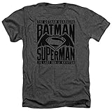 Batman Vs Superman Title Fight Mens Heather Shirt