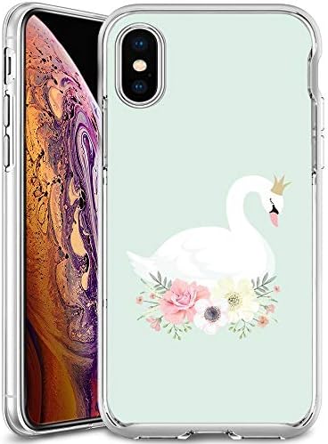 Soft TPU Case for Newly Released iPhone Xs Max, Transparent Clear Lightweight Printed Swan iPhone Xs Max [Latest Model 2018] Cover Case