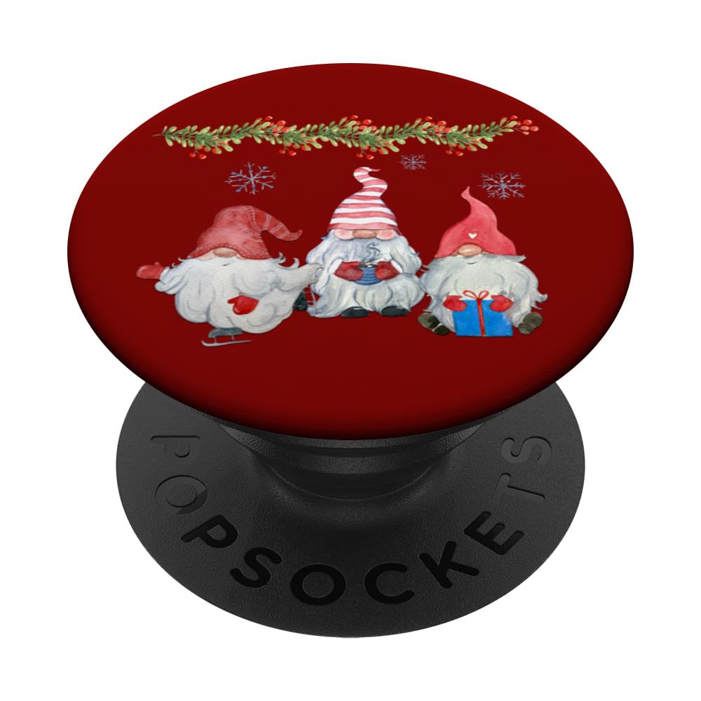 Cute Winter Holiday Wonderland Christmas Gnomes PopSockets Swappable PopGrip