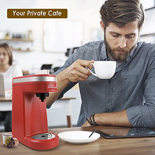 CHULUX Single Cup Coffee Maker Travel Coffee Brewer for K-cups,Red