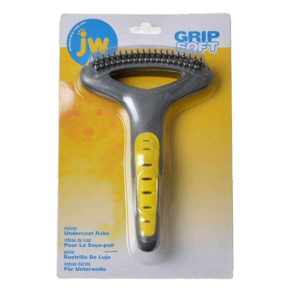 JW Gripsoft Grooming Double Row Undercoat Rake