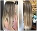 24 Inches Middle Front Parting Full Head Wig Long Curly Wavy Brown Root Lavender Purple Ombre Gray Women Wig Hair (Curly- Brown Root/Purple Gray Ombre)