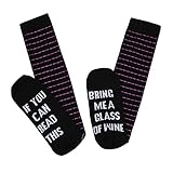 Huiyuzhi Christmas Unisex Cotton Socks If You Can Read This Knee High Socks (One Size, Pink-stripe)