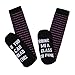 Huiyuzhi Christmas Unisex Cotton Socks If You Can Read This Knee High Socks (One Size, Pink-stripe)
