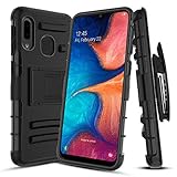 Wareon-Samsung Galaxy A10e Case, Galaxy A20e Case w/Screen Protector[2-Pack], [Built-in Kickstand]&[Swivel Belt Clip] Shockproof Heavy Duty Full Body Protective Case for Galaxy A10e/20e (5.83