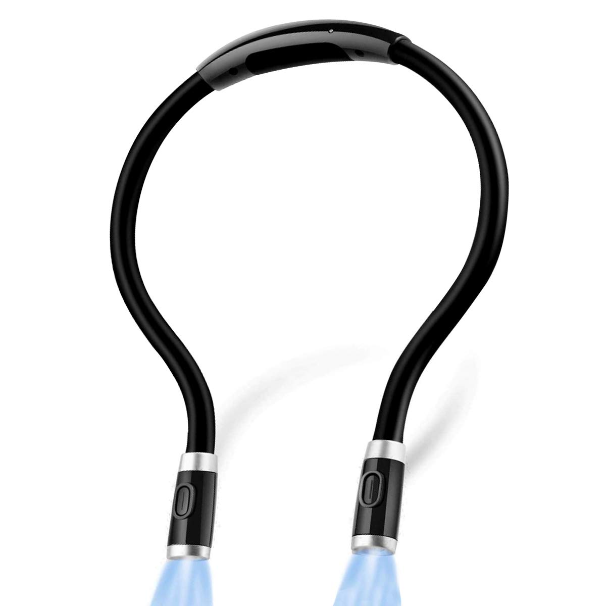 RBNANA Neck Book Light, USB Rechargeable LED Reading Light, 4 LED Bulbs, Hands Free LED Reading Lamp for Reading, Camping, Repairing and Crafting