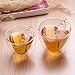 Glow Castle Heat resistant creative double layer heart cup cup clear glass milk cup tea milk cup cup coffee cup (240ml)
