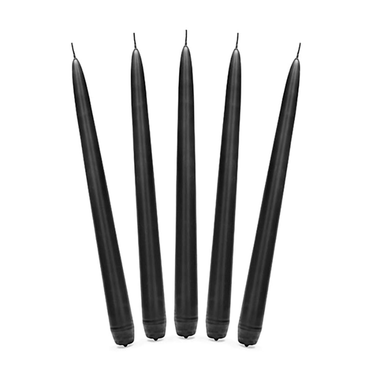 PartyDeco Set of 10 Matt Black Dining Wax Taper Candles – 24 cm, Smokeless & Clean Burning, 5-Hour Burn Time – Ideal for Halloween, Weddings, Parties, and Special Occasions — image 1