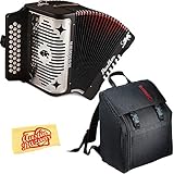 Hohner Panther Diatonic Accordion - Keys G/C/F Bundle with Gig Bag and Austin Bazaar Polishing Cloth
