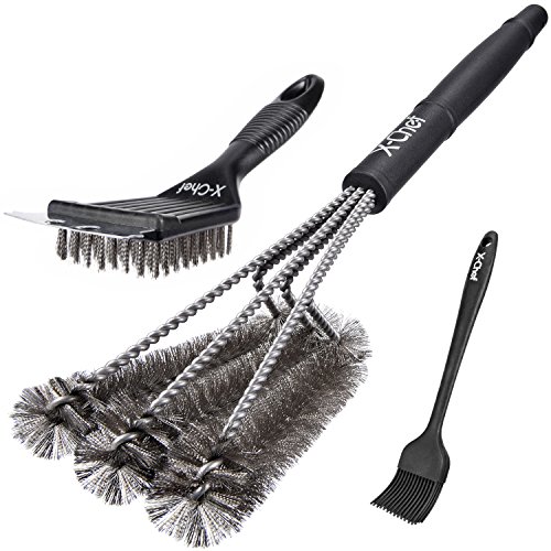 Grill Brush, XChef 18" BBQ Cleaner Brush 3 in 1 Brushes for Cleanning