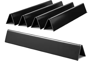 RESTTIME 17.5" Flavorizer Bars Replacement for Weber Genesis 300 Series Grill Parts with Front-Mounted Control Panel, Porcelain-enameled Heat Plates for Genesis E-310 E-330 S310, 5-Pack Weber 7620, 7621
