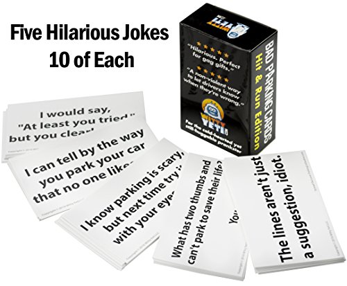 Witty Yetis Bad Parking Business Cards 5 Fun Designs, 50 Note Pack. Shame the Idiot Parkers of the World with Swift Justice. Funny Revenge for Mean Road Ragers & Morons. Gag Gift, Insult Set & Prank