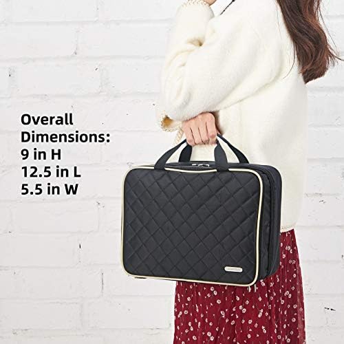 FINDCOZY Toiletry Bag Travel Bag with Hanging Hook, Cosmetic Bag, Travel Makeup Organizer for Women, Black 7 FINDCOZY Toiletry Bag Travel Bag with Hanging Hook, Cosmetic Bag, Travel Makeup Organizer for Women, Black