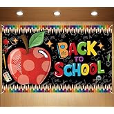 FARMNALL Back to School Backdrop First Day of School Decoration for Home | Packing List:1 Pc Photo Backdrop;Size:43 X 72 Inch; Material: Polyester;Perfect for Your House,Office,Classroom Wall