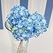 FatColo(R) Lovely Mini Hydrangea Artificial Fake Plastic Silk Flower for Bouquet, Home Decorative, Weddings, Wreaths, DIY Crafts - Set of 12 Blue