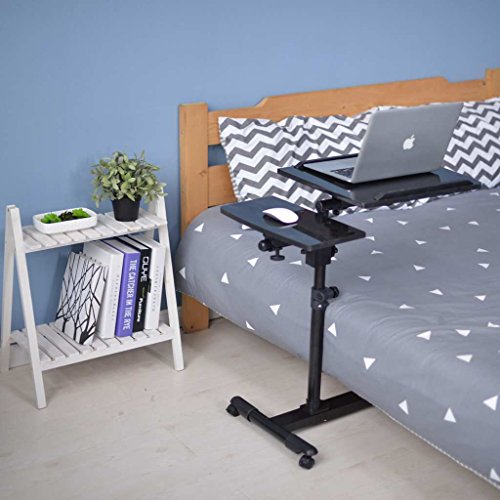 Buy Qwork Mobile Laptop Desk Cart Tilting Table With Dual Surface,Angle