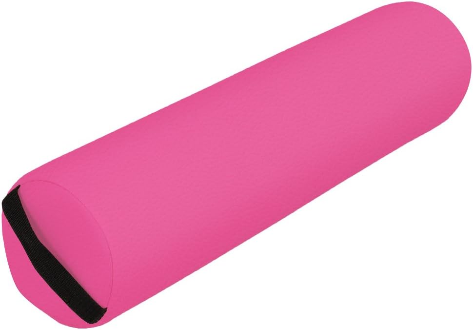 Mari Lifestyle Pink Full Round Bolster Pillow | Support Cushion for The Massage Table, Therapy, Beautician Chair | Relieves Pressure & Improves Body Alignment | Portable Massage Pillow
