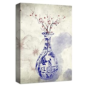 Canvas Wall Art Traditional China Painting Artwork for Home Prints Framed - 12x18 inches
