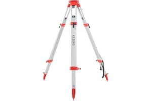 KEZERS Aluminum Surveying Tripod,Heavy Duty Transit Level Tripod with Quick Clamp,5/8 “-11 Threaded Flat Tripod for Automatic Optical Level