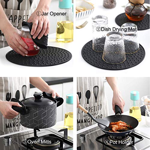 Extra Large, Extra Thick Silicone Trivet Mat Set For Hot Dishes,Pots