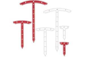 BENECREAT 6Pcs 6 Styles Perimeter Measurement Sticks, T Shape Acrylic Depth Measuring Tools with Protective Film for Tabletop
