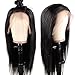 Andria Hair Lace Front Synthetic Wigs Long Straight Heat Resistant Hair Pre Plucked Wig with Baby Hair Bleached Knots for Women ( Black Hair 26