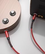 JSAUX 3M 10ft Guitar Cable 1/4 to 1/4 TRS Stereo Nylon Braided Red view 3