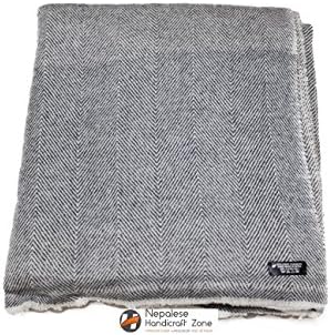 Himalayan Cashmere Throw,Natural Cashmere Blanket 54" x 108",Hand Made in Nepal