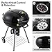 Portable Charcoal Grill 22 Inch BBQ Charcoal Barbeque Grill Outdoor Grills Smoker Heat Control Round Standing Kettle Grill Tailgating Grilling Patio Backyard Camping Steel Cooking Grate Go-anywhere