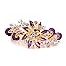 So Beauty Women's Multilayered Peacock Shaped Rhinestone French Barrette Hair Clip Purple
