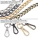 Swpeet 4Pcs Luxury Fashion 47 Inche Replacement Flat Chain Strap with Buckles Set, Perfect for DIY Metal Shoulder Cross Body Bag Hand Bag Purse Replacement （ Gold + Silver+ Bronze + Gun-Black