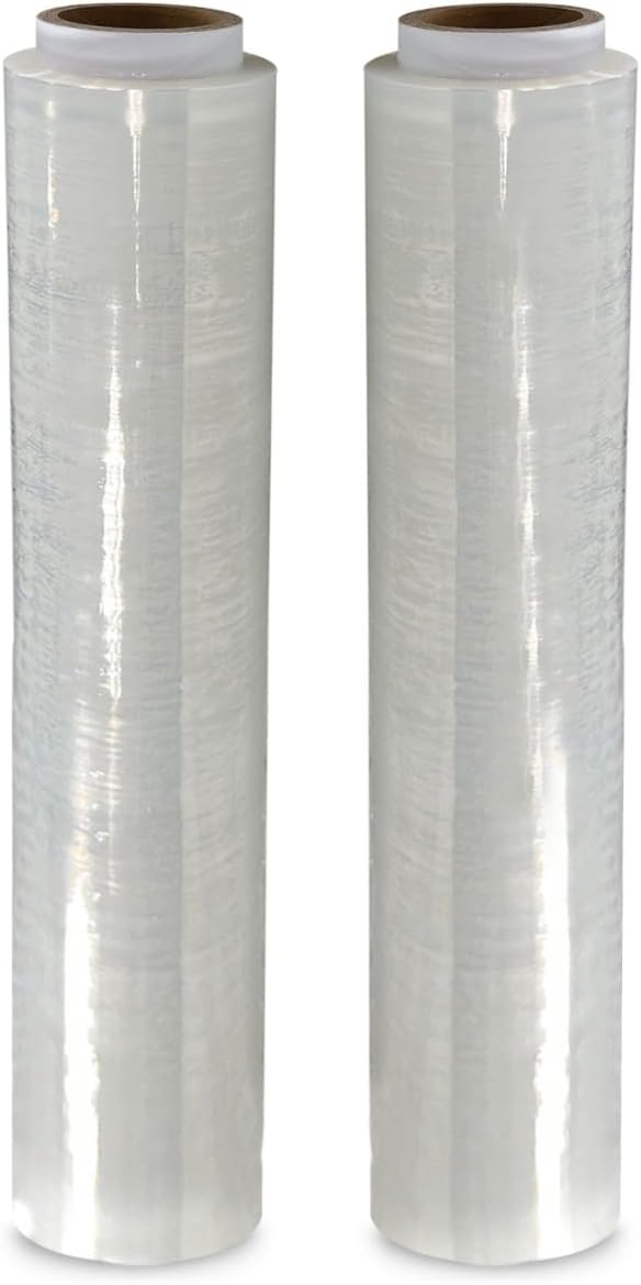 JeeJaan 2 Rolls Clear Pallet Wrap 400mm x 250m 20µm Non-Extended