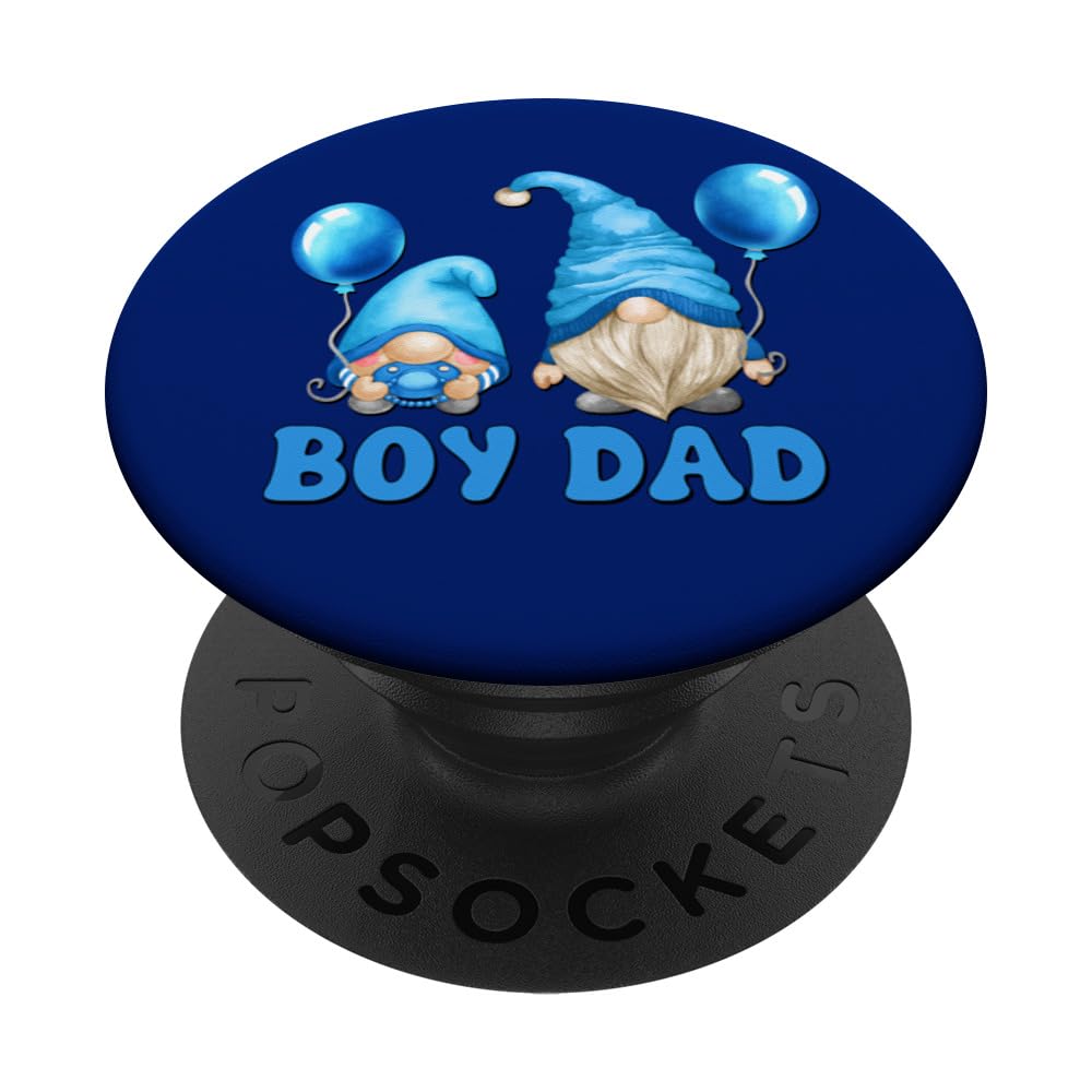 Boy Dad Gnome Graphic For Men Blue Balloons For Daddy To Be PopSockets Swappable PopGrip