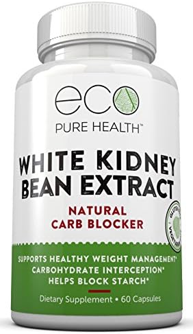 White Kidney Bean Extract, Natural Carb Blocker, Boosts Metabolism, Helps Suppress Appetite, 60 Capsules By Eco Pure Health