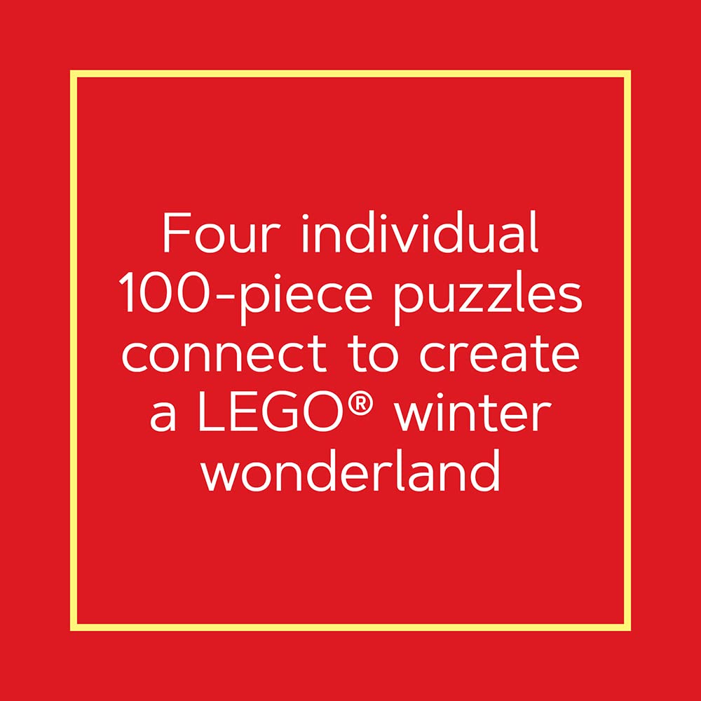 Lego Christmas Train Puzzle | Four Connecting 100-Piece Jigsaw Puzzles